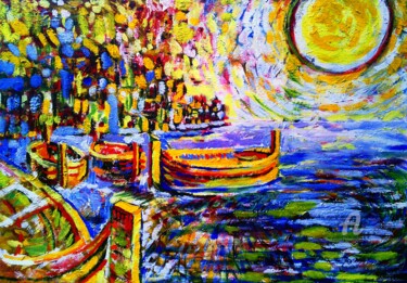 Картина под названием "Le port S.Julienne…" - Slobodan Spasojevic (Spaki), Подлинное произведение искусства, Масло