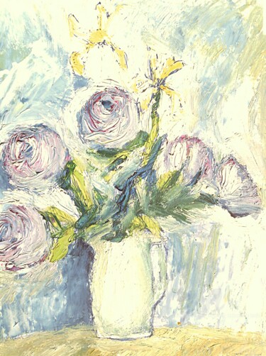 Pintura intitulada "les bojurs et iris" por Slobodan Spasojevic (Spaki), Obras de arte originais, Óleo