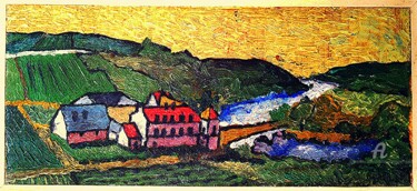 Painting titled "Valle de vin" by Slobodan Spasojevic (Spaki), Original Artwork, Oil