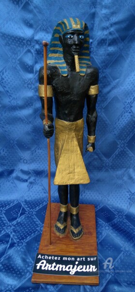 Skulptur mit dem Titel "Imhotep" von Slobodan Spasojevic (Spaki), Original-Kunstwerk, Gemischte Medien