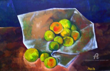 Peinture intitulée "Les oranges" par Slobodan Spasojevic (Spaki), Œuvre d'art originale, Huile