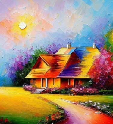 Artes digitais intitulada "Colorful day" por Slobodanka Ivancevic, Obras de arte originais, Imagem gerada por IA