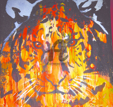 Peinture intitulée "Tigre" par S'Lody, Œuvre d'art originale, Acrylique