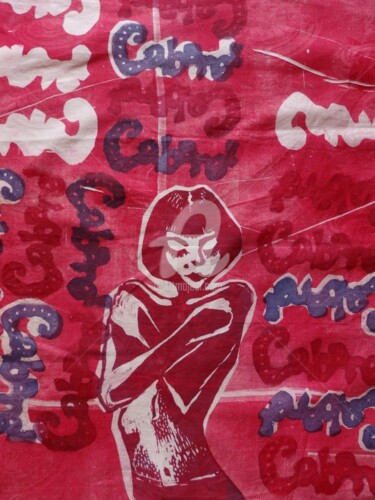 Obrazy i ryciny zatytułowany „batik Fabric Graphi…” autorstwa Slonykarmel, Oryginalna praca, Linoryty