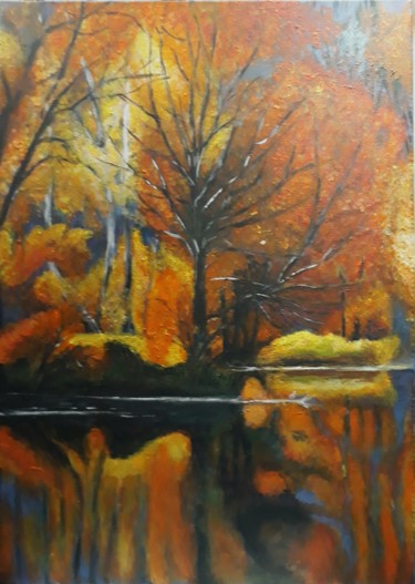 Painting titled ""Automne"" by Aleksandra Mizula, Original Artwork, Acrylic