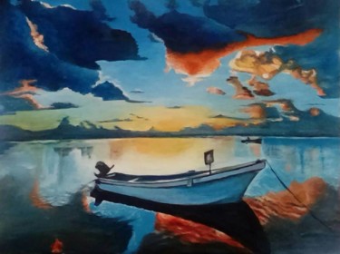 Peinture intitulée ""Bateau"" par Aleksandra Mizula, Œuvre d'art originale, Acrylique