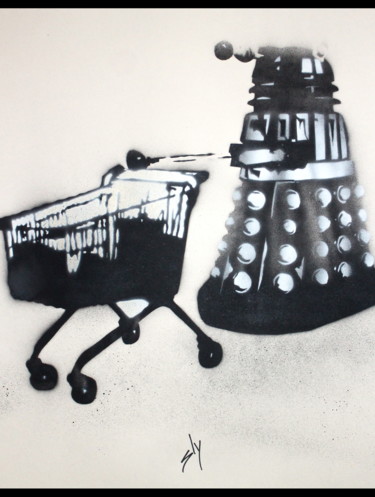 Painting titled "Even Masters of the…" by Sly Art, Original Artwork, Spray paint