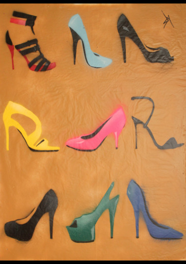 Картина под названием "Sly Heels (on the D…" - Sly Art, Подлинное произведение искусства, Акрил