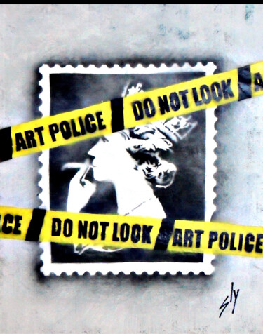 Painting titled "Art Police (on the…" by Sly Art, Original Artwork, Acrylic