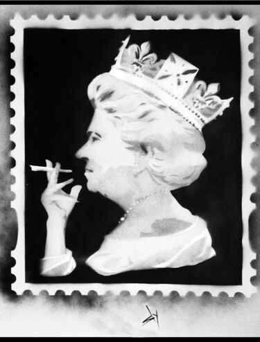 Pittura intitolato "Spliff Queen. (Blac…" da Sly Art, Opera d'arte originale, Spray