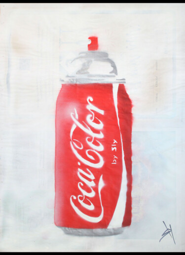 Картина под названием "Cocacolor (on The D…" - Sly Art, Подлинное произведение искусства, Масло