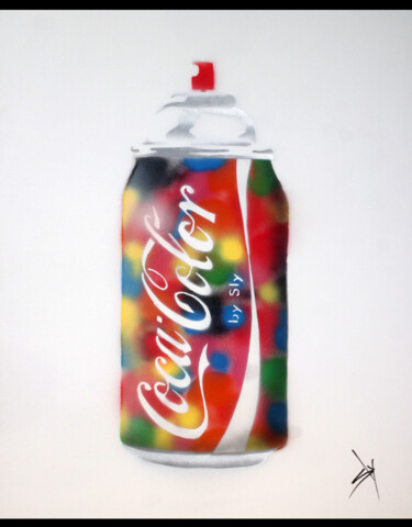 Painting titled "Cocacolors (on The…" by Sly Art, Original Artwork, Spray paint