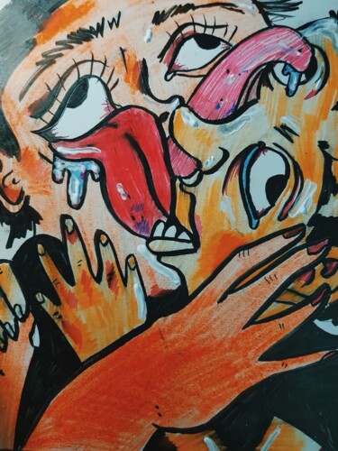 Drawing titled "DISGUST" by Slyfox, Original Artwork, Conté