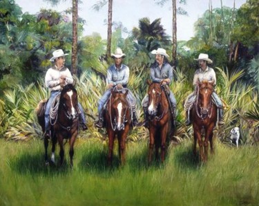 Painting titled "The Cow Hunters" by Sm Violano, Original Artwork