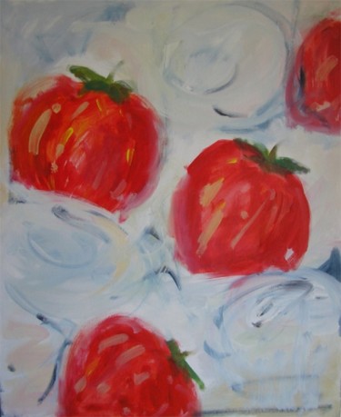 Pintura titulada "Strawberries and cr…" por Smack, Obra de arte original