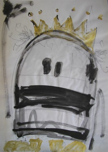 Pintura titulada "King with golden sh…" por Smack, Obra de arte original