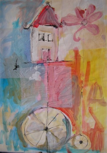 Pintura titulada "House ona wheel" por Smack, Obra de arte original