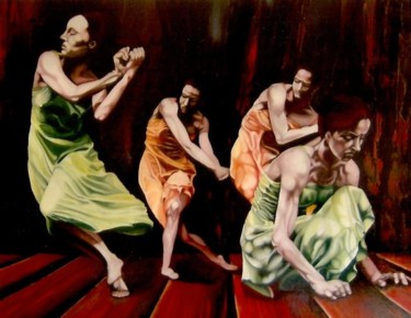 Painting titled "DANSE TRIBALE" by Isabelle Smadja, Original Artwork