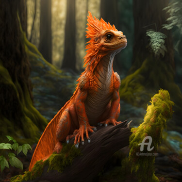 Arts numériques intitulée "Red Dragon 10" par Sm Design, Œuvre d'art originale, Image générée par l'IA