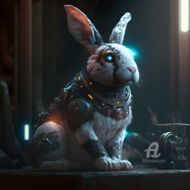 Digital Arts titled "Cyborg Rabbit 2" by Sm Design, Original Artwork, Digital Collage