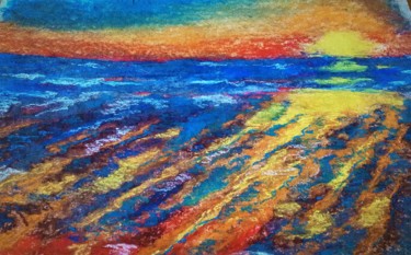 Painting titled "Sunset" by Benny Smet, Original Artwork, Pastel