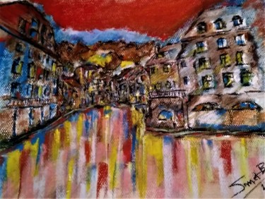 Painting titled "Lost river" by Benny Smet, Original Artwork, Pastel