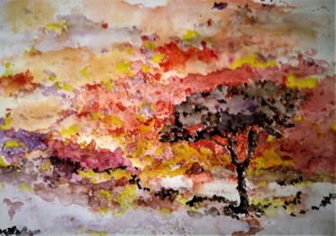 Painting titled "Italian ways V" by Benny Smet, Original Artwork, Watercolor