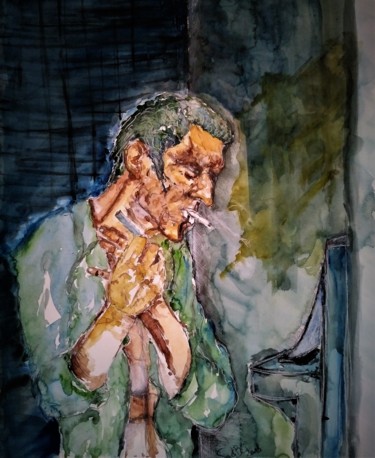 Painting titled "And I didn't even k…" by Benny Smet, Original Artwork, Watercolor