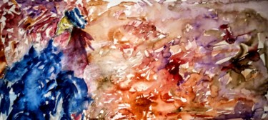 Pintura intitulada "Riding the storm ou…" por Benny Smet, Obras de arte originais, Aquarela