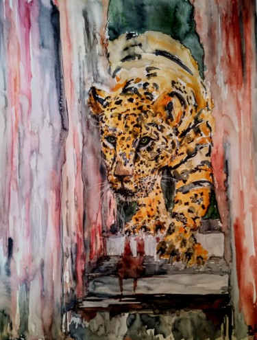 Painting titled "CEO enter's the boa…" by Benny Smet, Original Artwork, Watercolor