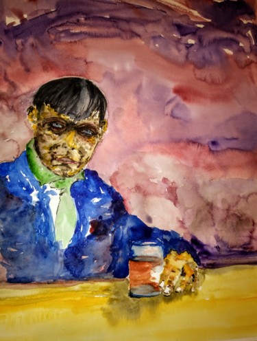 Painting titled "Don't let me be mis…" by Benny Smet, Original Artwork, Watercolor