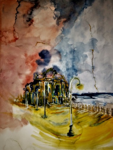 Painting titled "The Black Sea,Roman…" by Benny Smet, Original Artwork, Watercolor