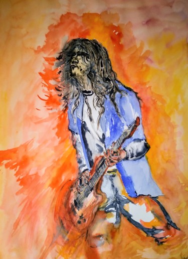 Painting titled "In search...(John F…" by Benny Smet, Original Artwork, Watercolor