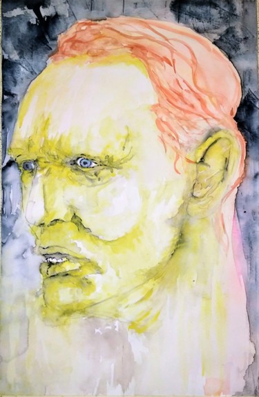 Painting titled "Killing yourself to…" by Benny Smet, Original Artwork, Watercolor