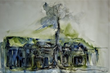 Painting titled "In Cambodia..." by Benny Smet, Original Artwork, Watercolor