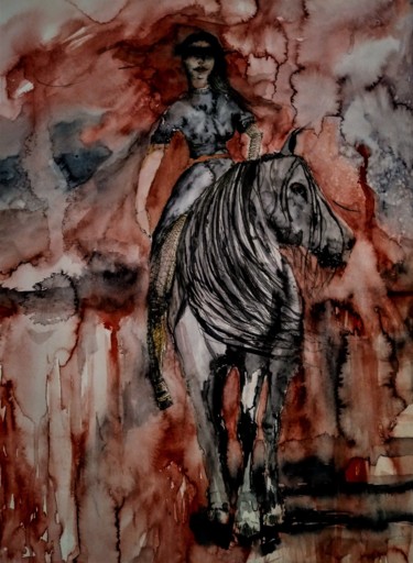 Ζωγραφική με τίτλο "I know the feeling.…" από Benny Smet, Αυθεντικά έργα τέχνης, Ακουαρέλα