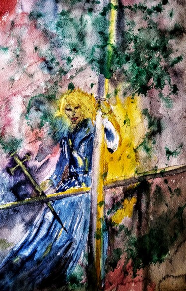 Painting titled "We're angels of lif…" by Benny Smet, Original Artwork, Watercolor