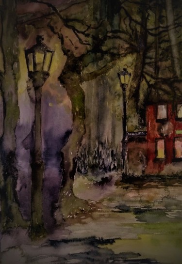 Painting titled "On the border... #a…" by Benny Smet, Original Artwork, Watercolor