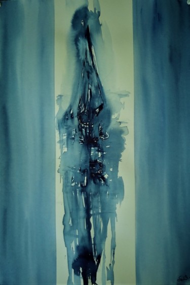 Ζωγραφική με τίτλο "On a blue july morn…" από Benny Smet, Αυθεντικά έργα τέχνης, Ακουαρέλα