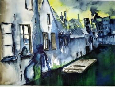 Malerei mit dem Titel "Vanished" von Benny Smet, Original-Kunstwerk, Aquarell