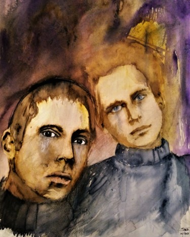 Painting titled "When tears are in y…" by Benny Smet, Original Artwork, Watercolor