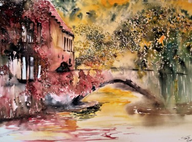 Painting titled "A dream shared is r…" by Benny Smet, Original Artwork, Watercolor
