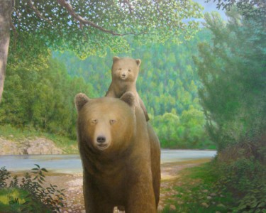 Peinture intitulée "Мама." par Sergey Mikheev, Œuvre d'art originale, Huile Monté sur Châssis en bois