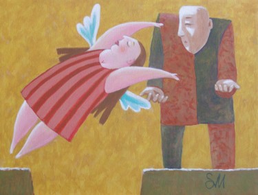 Malarstwo zatytułowany „Спонтанность.” autorstwa Sergey Mikheev, Oryginalna praca, Olej Zamontowany na Drewniana rama noszy