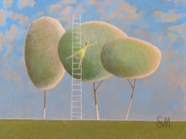 Картина под названием "Завтрак." - Sergey Mikheev, Подлинное произведение искусства, Масло Установлен на Деревянная рама для…