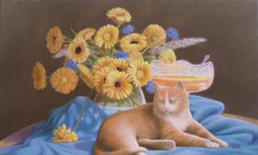 Painting titled "Букет с мёдом." by Sergey Mikheev, Original Artwork, Acrylic Mounted on artwork_cat.