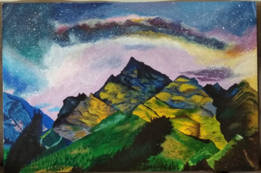 Painting titled "Milky Way in Himala…" by Smiitaa Chatterjee, Original Artwork, Acrylic