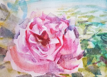 Картина под названием "Rose" - Ирина Смирнова, Подлинное произведение искусства, Акварель