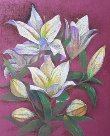 Pittura intitolato "Lilly" da Irina Smirnova, Opera d'arte originale, Pastello