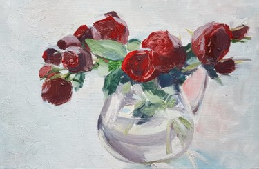 Painting titled "А study of roses.2" by Irina Smirnova, Original Artwork, Oil